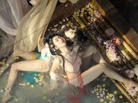 極品雙模網紅美少女火辣出鏡▌雲溪溪x奶桃▌古裝浴池嬉戲 性感肚兜誘人乳暈 濕身誘惑超寫實古代風