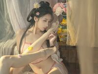 極品雙模網紅美少女火辣出鏡▌雲溪溪x奶桃▌古裝浴池嬉戲 性感肚兜誘人乳暈 濕身誘惑超寫實古代風