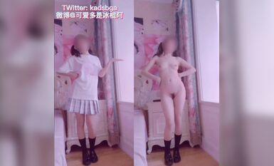 推特上著名抖音風福利姬可愛多是冰棍阿私拍各種潮流BGM活潑裸舞露臉母狗式紫薇 (1)