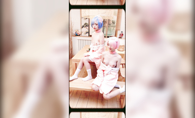 高端ACG業界女神爆機少女▌喵小吉&金魚▌雙模巨獻《從零開始的女體盛宴》超色情舔乳磨穴