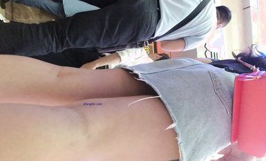 成都地鐵醫院抄底 驚現無內長腿美女 各式內內讓人噴血 幻想扒下推到啪啪 高清1080P版 (4)