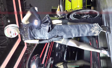 【展会走光】CAS车展模特走光车模 刁鉆摄影师 (1)