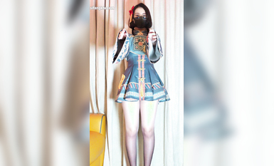 【超极品 可爱少女】抖音网红反差母狗『奶咪』最新啪啪新作-白丝啪啪 顶着爆臀侧插内射 (2)