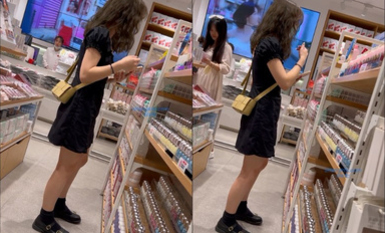 私房CD大神售价32元新作【 KFC-1121 】★长裙靓女专心打游戏，可爱内超清CD漏了2根毛.