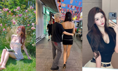 高顏模特身材氣質網紅女神【總在你背後TK】露臉淫亂私拍，女神調教成母狗給黃毛兄弟一起肏3P（1）