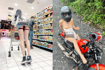 極品大長腿苗條身材陰釘騷妻【金秘書】福利2，公園超市各種人前露出放尿啪啪自慰，相當過癮（2）