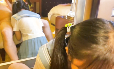 極品雙馬尾蘿莉嫩妹『LittIe』啪啪口交精彩紀實 雙馬尾JK服嫩妹蘿莉 黑絲足交 高清 (24)