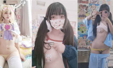 Twitter蘿莉〖小埋長不高〗可愛私拍，奶油肌膚挺乳粉穴 在外是老師同學眼中的乖乖女 在家是小母狗 (1)