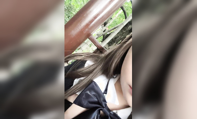 【京魚兒】19歲童顏巨乳少女~學生服~公園涼亭刺激玩跳蛋! (8)