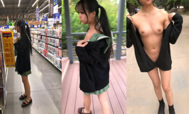 福利姬 漿果兒-人前露出 挑戰全裸調戲路人_01