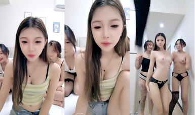 美女群P盛宴【極品藝校生】10.13-10.25高顏值姐妹4P5P畫面精彩淫亂刺激 (3)